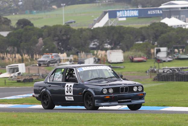 black racing car